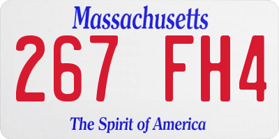 MA license plate 267FH4