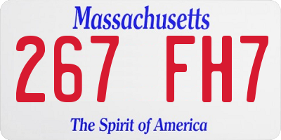 MA license plate 267FH7