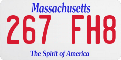 MA license plate 267FH8