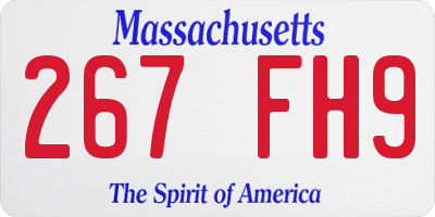 MA license plate 267FH9