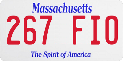 MA license plate 267FI0