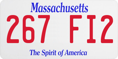 MA license plate 267FI2