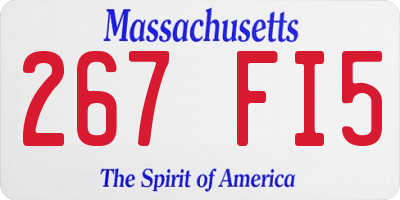 MA license plate 267FI5