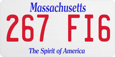 MA license plate 267FI6