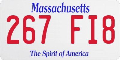 MA license plate 267FI8