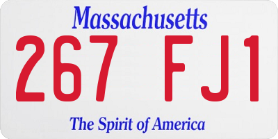 MA license plate 267FJ1