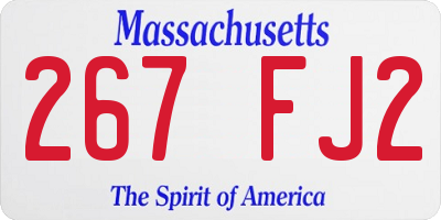 MA license plate 267FJ2