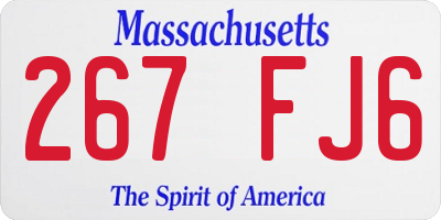 MA license plate 267FJ6