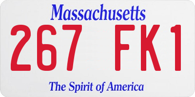 MA license plate 267FK1