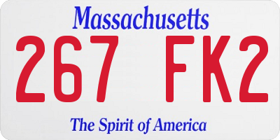 MA license plate 267FK2