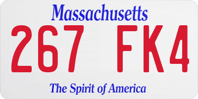 MA license plate 267FK4