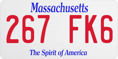 MA license plate 267FK6