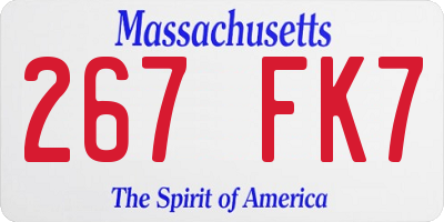 MA license plate 267FK7