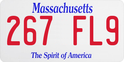 MA license plate 267FL9