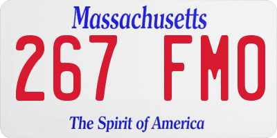 MA license plate 267FM0