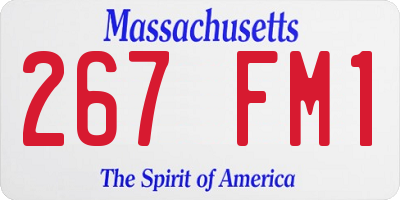 MA license plate 267FM1
