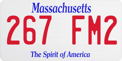 MA license plate 267FM2