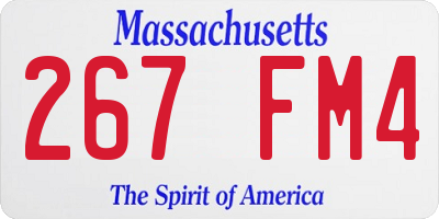 MA license plate 267FM4