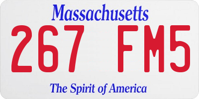 MA license plate 267FM5