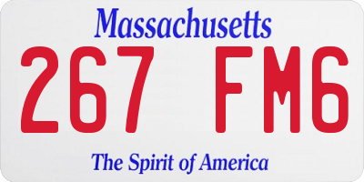 MA license plate 267FM6