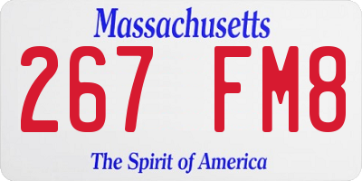 MA license plate 267FM8