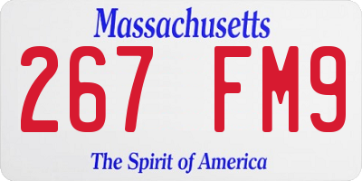 MA license plate 267FM9