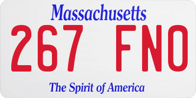 MA license plate 267FN0