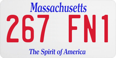 MA license plate 267FN1