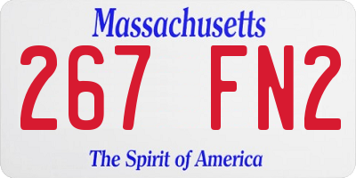 MA license plate 267FN2