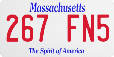 MA license plate 267FN5