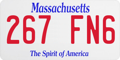 MA license plate 267FN6