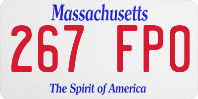 MA license plate 267FP0
