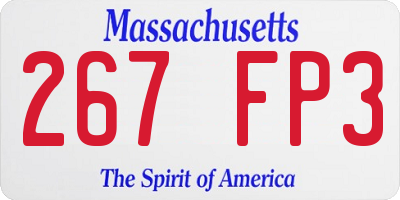 MA license plate 267FP3