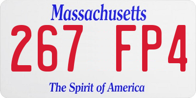 MA license plate 267FP4