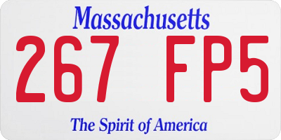 MA license plate 267FP5