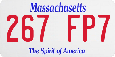 MA license plate 267FP7