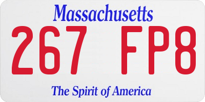 MA license plate 267FP8