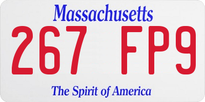 MA license plate 267FP9