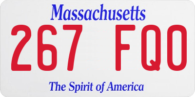 MA license plate 267FQ0