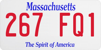 MA license plate 267FQ1