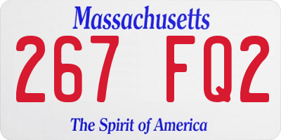 MA license plate 267FQ2