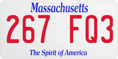 MA license plate 267FQ3