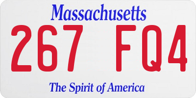MA license plate 267FQ4