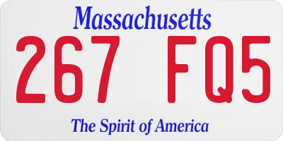 MA license plate 267FQ5