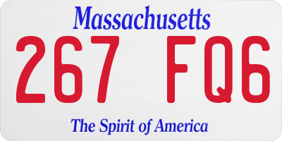 MA license plate 267FQ6