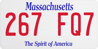 MA license plate 267FQ7