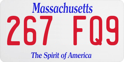 MA license plate 267FQ9