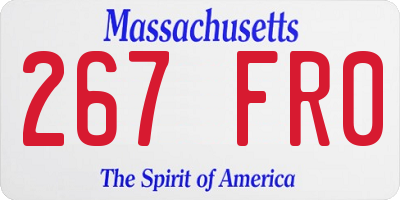 MA license plate 267FR0