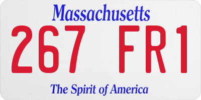 MA license plate 267FR1
