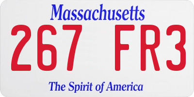 MA license plate 267FR3